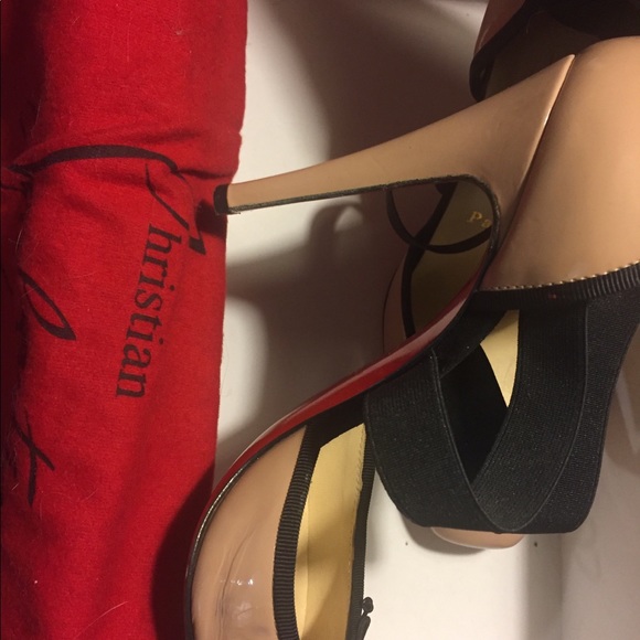 Christian Louboutin Black & Nude Heels 37.5 - Picture 4 of 7